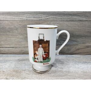 Norman Rockwell The Discovery Sept 1981 Porcelain Gold Rim Coffee Mug